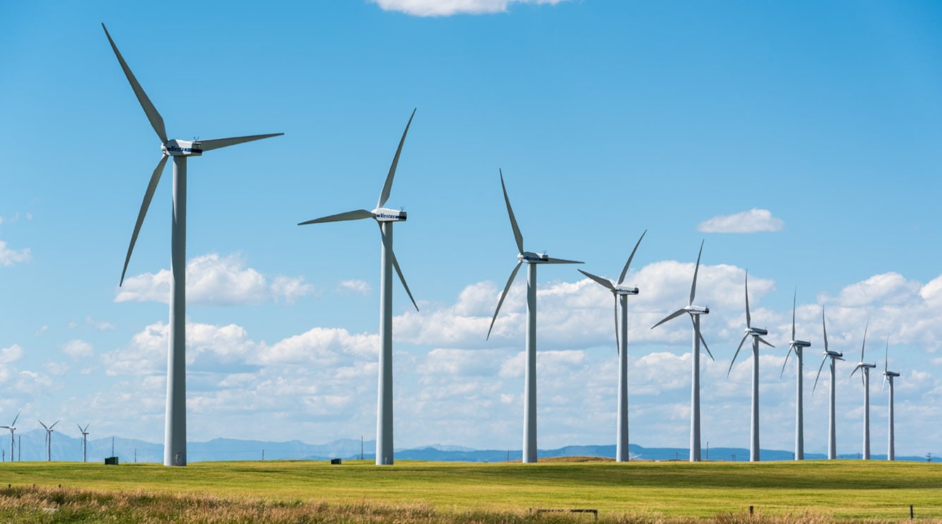 Row of Wind Turbines Row of Wind Turbines